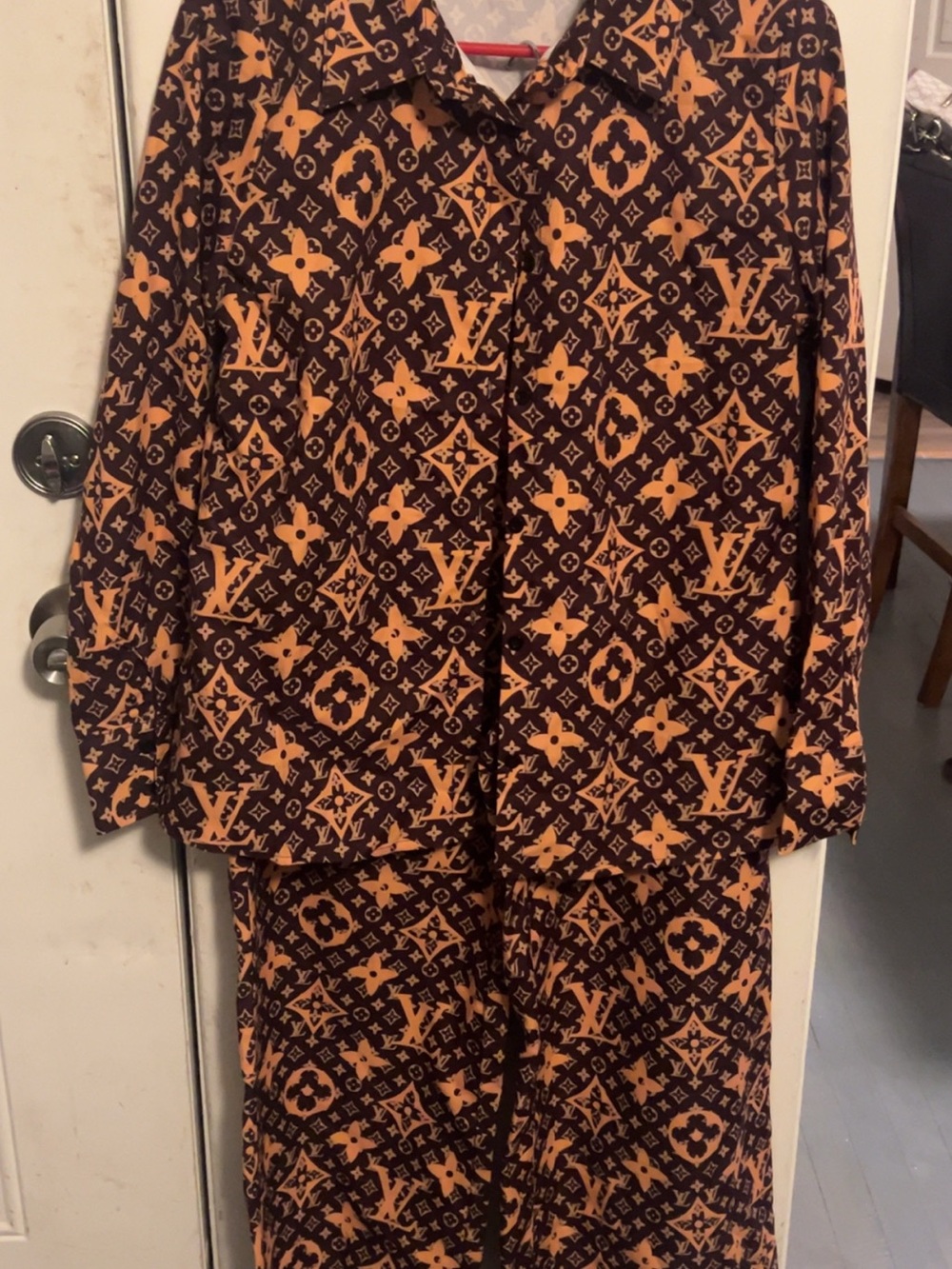 Brown & Orange Patterned Women's Jumpsuit inspired
